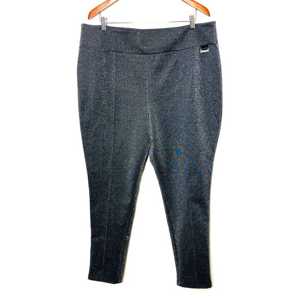 Jaclyn Smith Metallic Sparkly Skinny Stretch Dress Pants Holiday Chic Look XXL - Picture 1 of 6